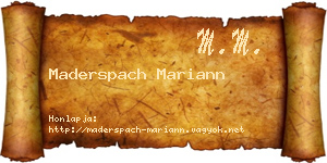Maderspach Mariann névjegykártya
